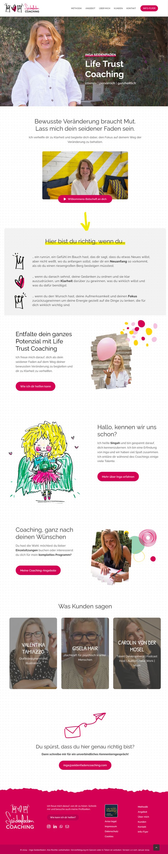 Seidenfaden Coaching Webseite